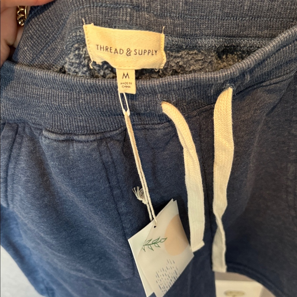 Thread & Supply Navy Blue Drawstring Lounge Shorts - Picture 2 of 5